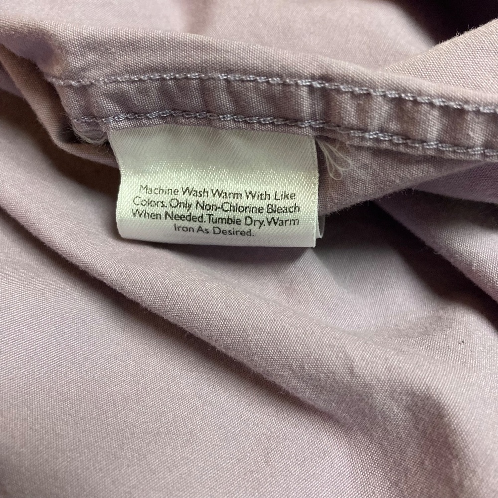 Eddie Bauer Mens 100% Cotton Short Sleeve Button Up Lavender Shirt XL Tall - Picture 6 of 8